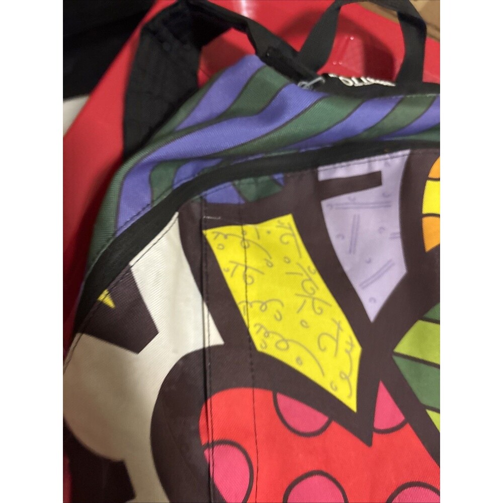 Romero BRITTO Abstract Hearts Art Backpack Multicolor Miquelrius Licensed Rare! - Picture 8 of 13